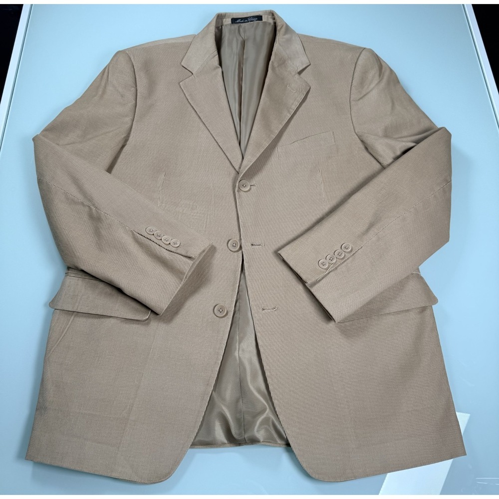 ZAGATO Signature Collection Corduroy Blazer Men's 42R Beige Notch DadCore Preppy